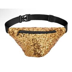 Tipsy Elves GOLD SEQUIN FANNY PACK NWT